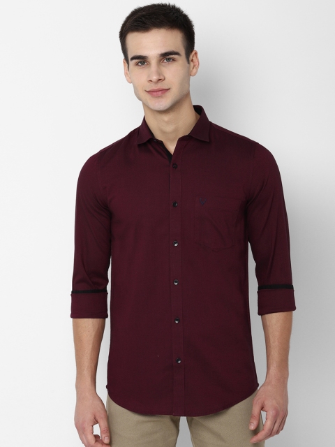 

Allen Solly Men Maroon Slim Fit Solid Casual Shirt