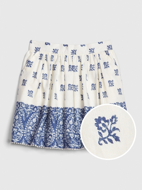 

GAP Girls White Border-Print Skirt