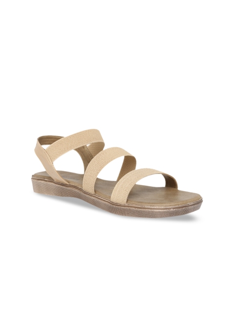 

SOLES Women Beige Solid Open Toe Flats