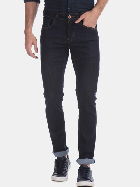 

Flying Machine Men Navy Blue Skinny Fit Low-Rise Clean Look Stretchable Jeans