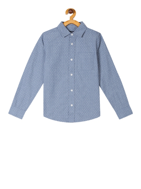 

The Childrens Place Boys Blue & White Regular Fit Printed Casual Shirt