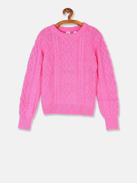 

GAP Girls Pink Self Design Pullover Sweater