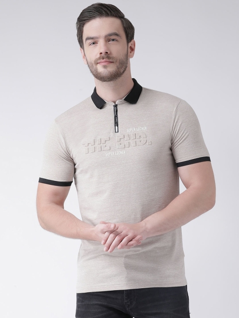 

Rex Straut Jeans Men Grey Printed Polo Collar T-shirt