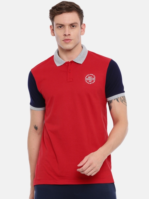 

Proline Men Red & Black Colourblocked Polo Collar T-shirt