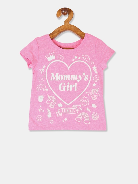 

The Childrens Place Infant Girls Pink Printed Round Neck T-shirt