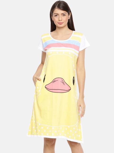 

Red Rose Yellow & Pink Printed Nightdress