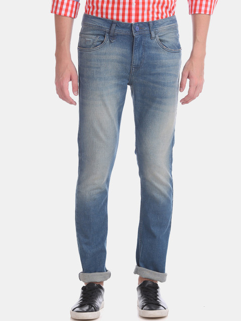 

Flying Machine Men Blue Slim Fit Mid-Rise Clean Look Stretchable Jeans