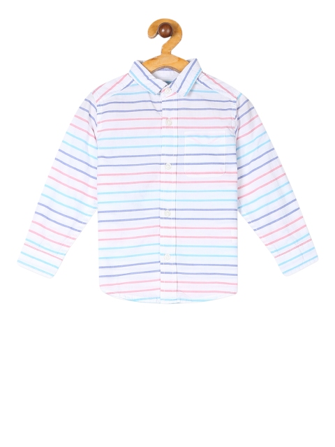 

The Childrens Place Boys White Regular Fit Striped Casual Shirt