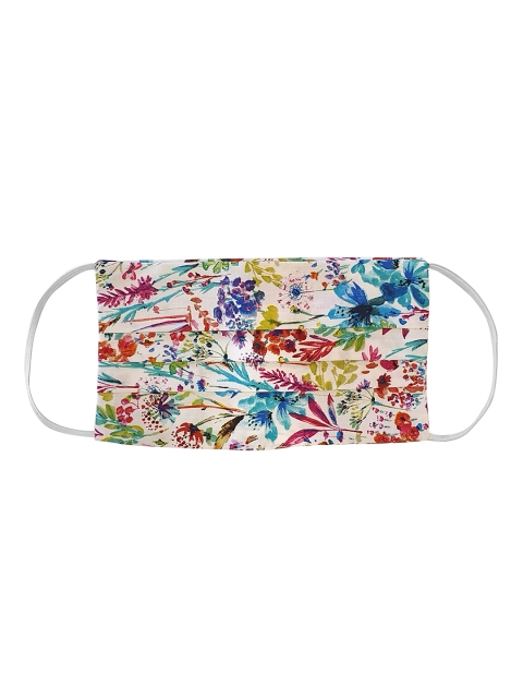 

Femella Women White & Red Floral Printed Single 3-Ply Reusable Face Mask