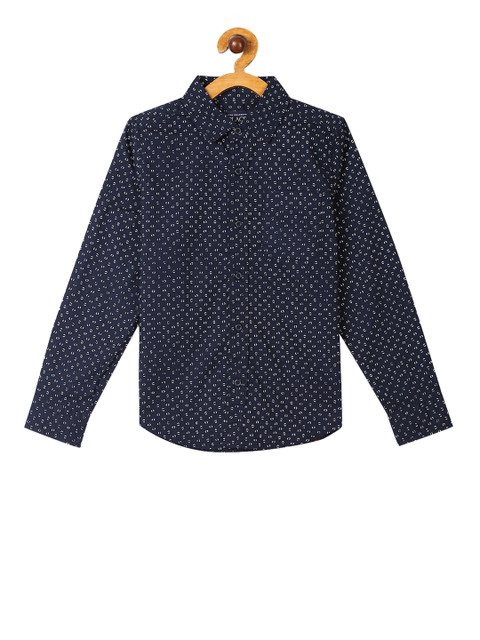 

The Childrens Place Boys Navy Blue Regular Fit Printed Casual Shirt