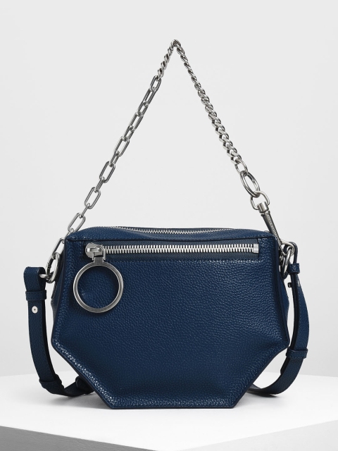 

CHARLES & KEITH Blue Solid Sling Bag