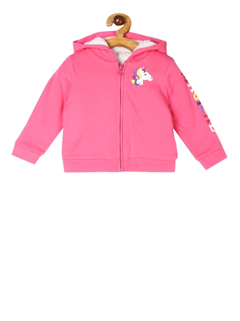 

The Childrens Place Girls Pink Printed Hooded Sweatshirt