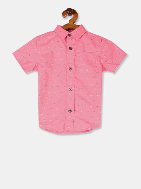 

The Childrens Place Boys Pink Regular Fit Printed Casual Shirt