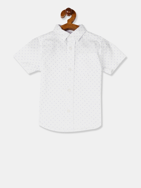 

The Childrens Place Boys White Regular Fit Printed Casual Shirt