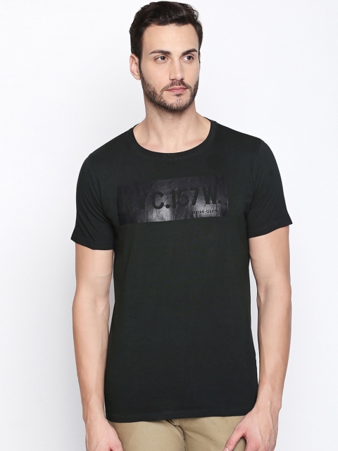

Rex Straut Jeans Men Green Printed Round Neck T-shirt