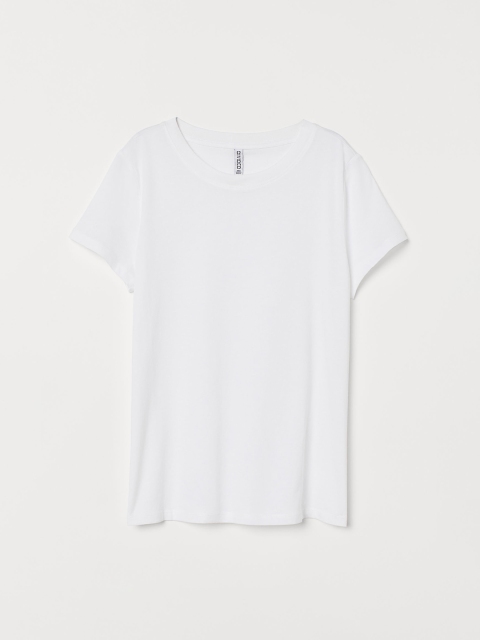 

H&M Women White Solid T-Shirt