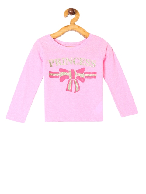 

The Childrens Place Girls Pink Printed Round Neck T-shirt