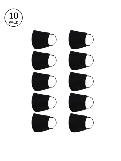 

FabAlley Unisex Black 10 Pcs 3 Ply Reusable Outdoor Masks