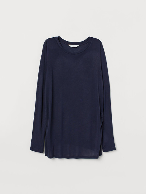 

H&M Women Navy Blue MAMA Jersey top