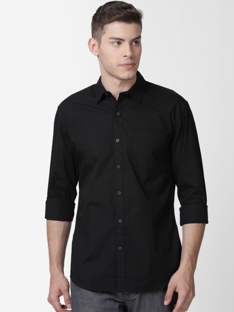 

Mucho Solo Men Black Slim Fit Solid Casual Shirt