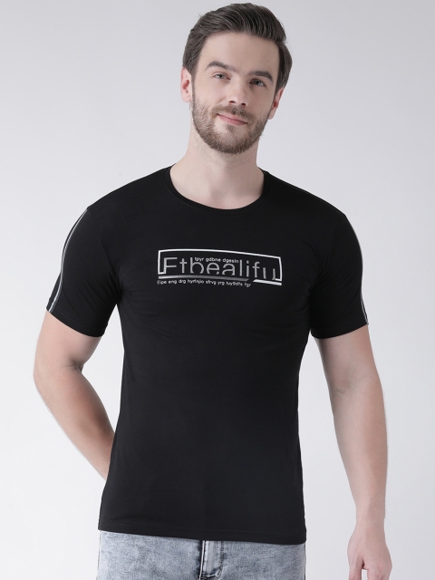 

Rex Straut Jeans Men Black Printed Round Neck T-shirt