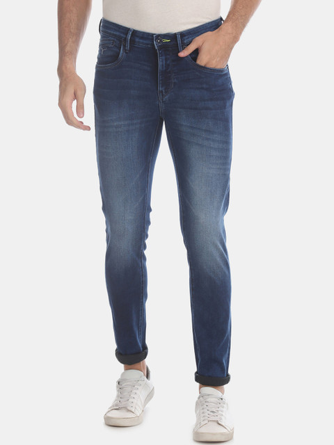

Flying Machine Men Blue Skinny Fit Low-Rise Clean Look Stretchable Jeans