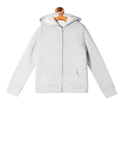 

The Childrens Place Girls Grey Solid Hooded Sweatshirt