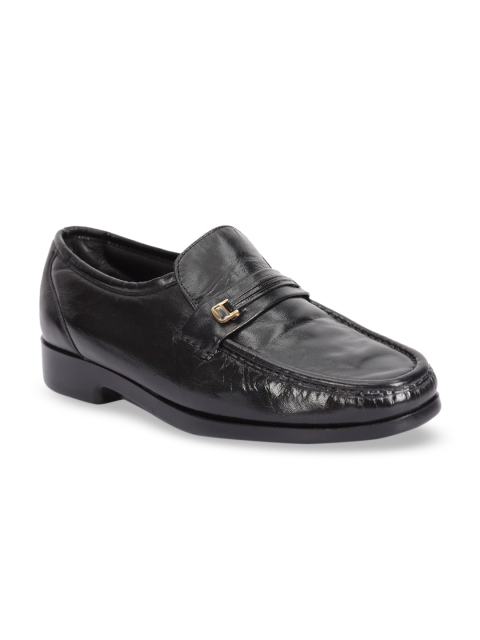 

Florsheim Men Black Solid Leather Formal Loafers