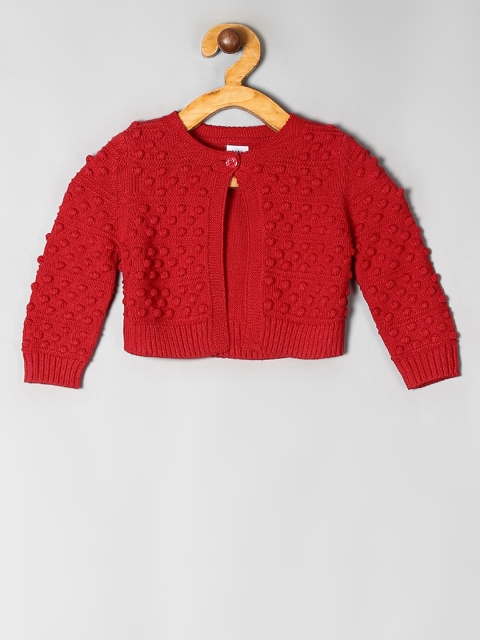 

GAP Boys Red Self Design Cardigan Sweater