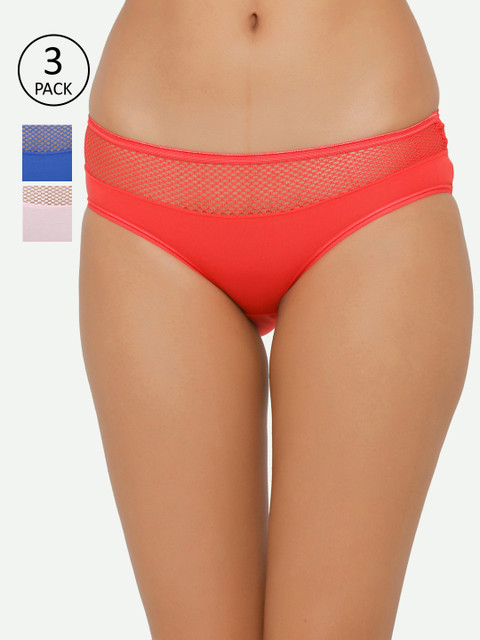

Chipbeys Women Pack Of 3 Assorted Bikini Briefs with Lace Insert N3607C268