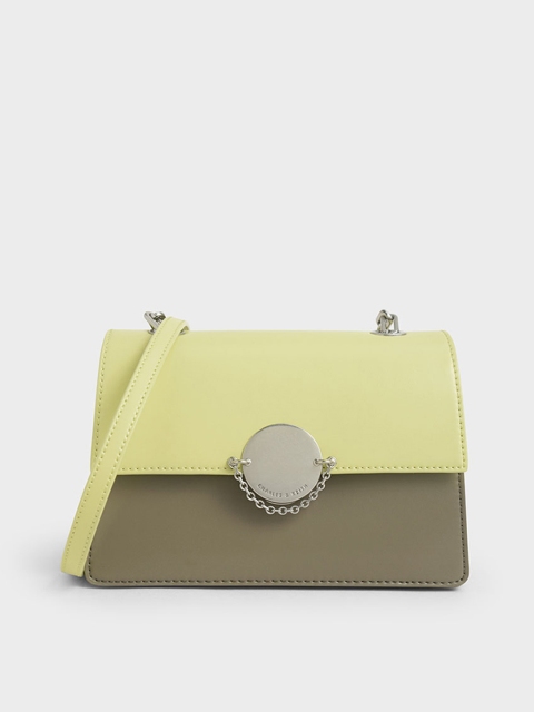 

CHARLES & KEITH Yellow Solid Sling Bag