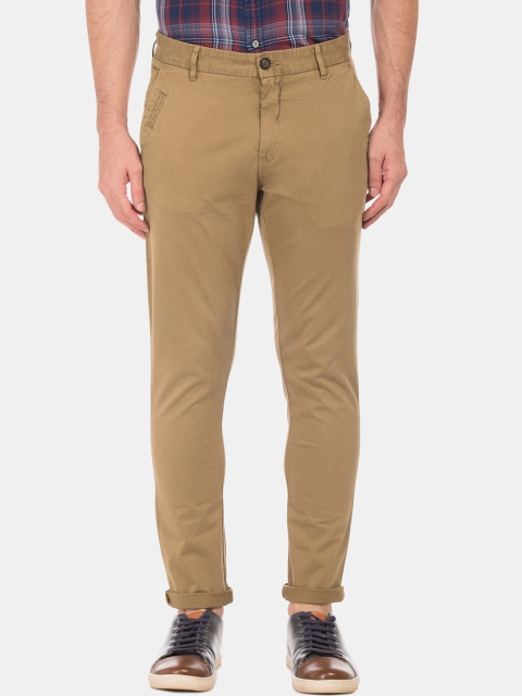 

Ed Hardy Men Brown Slim Fit Solid Regular Trousers