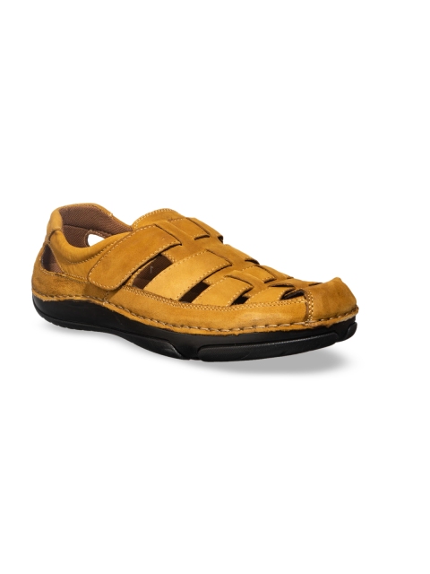 

Khadims Men Tan Brown Leather Sandals