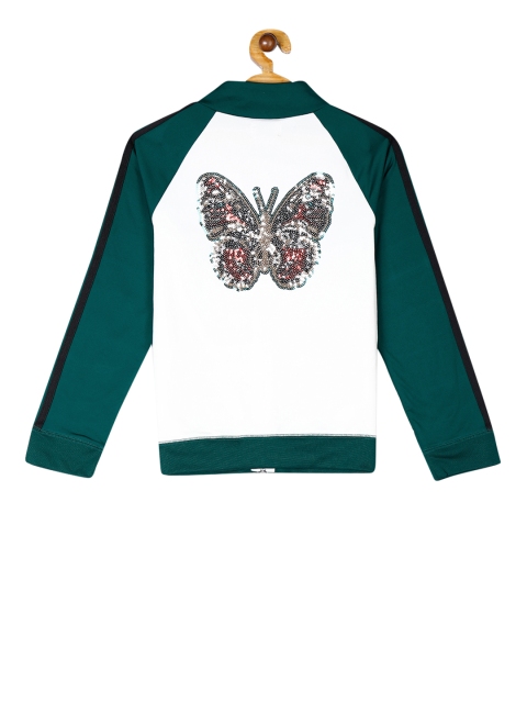 

The Childrens Place Girls White & Green Colourblocked Tailored Jacket