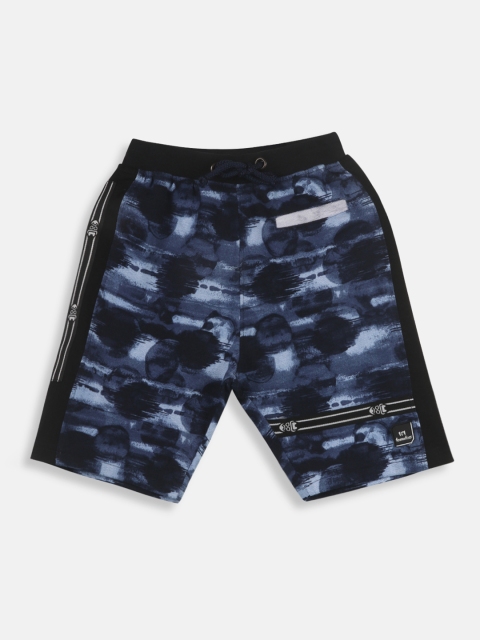 

Lil Tomatoes Boys Navy Blue Printed Regular Fit Shorts