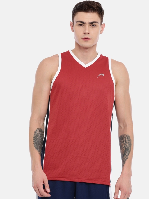 

Proline Active Men Red Solid V-Neck T-shirt
