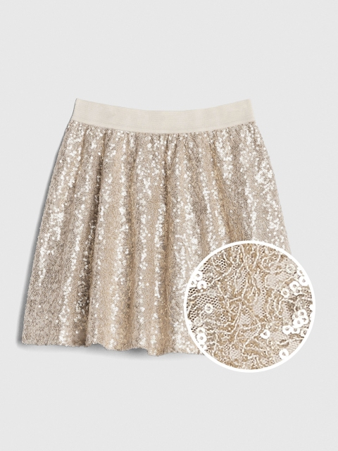 

GAP Girls Gold-Coloured Sequin Flippy Skirt