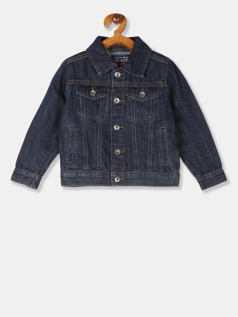 

The Childrens Place Boys Blue Solid Denim Jacket