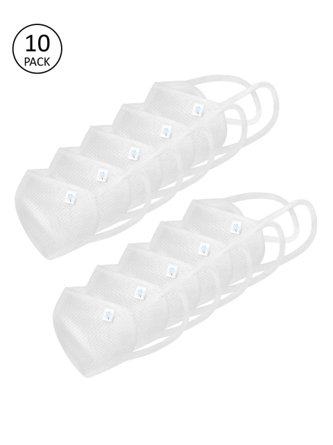 

Ahalyaa Unisex 10 Pcs 4 Ply White Protective Outdoor Reusable Masks