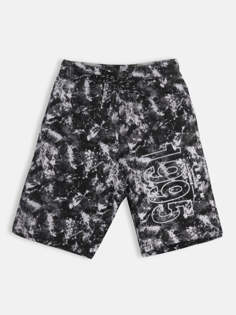 

Lil Tomatoes Boys Black & White Printed Regular Fit Regular Shorts