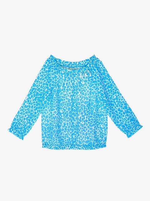 

CACA CINA Girls Turquoise Blue Printed Top
