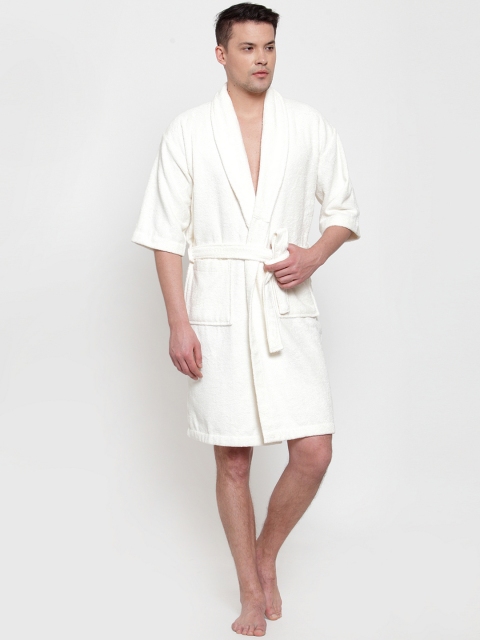 

Trident Unisex Off White Solid Bath Robe 8904266236673