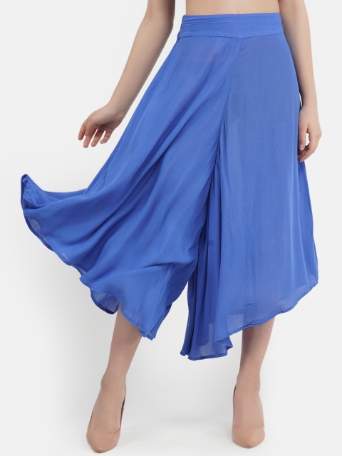 

Aditi Wasan Women Blue Solid Flared Palazzos