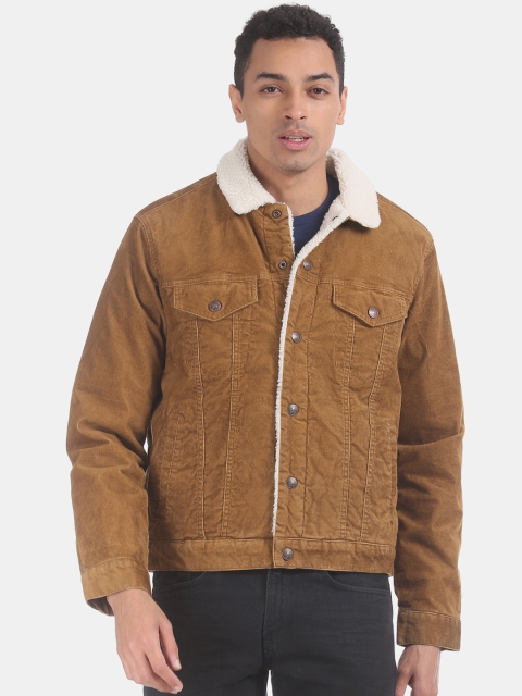

GAP Men Brown Solid Sherpa-Lined Icon Corduroy Jacket