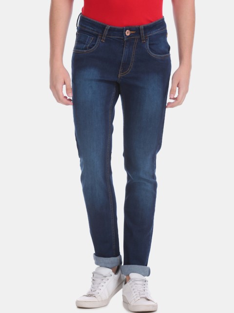 

Flying Machine Men Blue Skinny Fit Low-Rise Clean Look Jeans