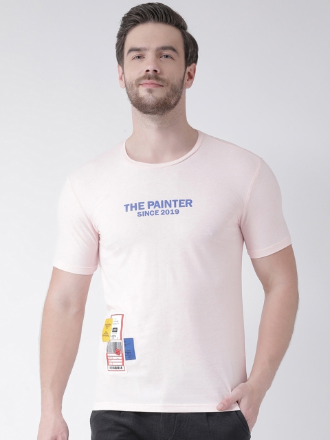 

Rex Straut Jeans Men Pink & Blue Printed Round Neck T-shirt
