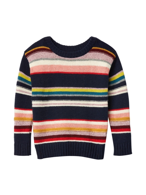 

GAP Boys Navy Blue & Pink Striped Sweatshirt