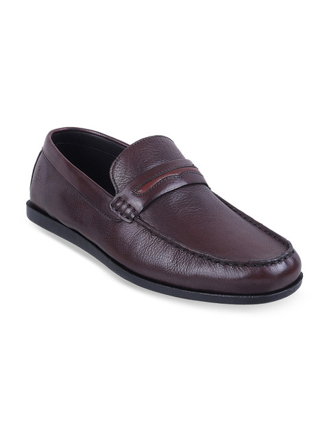 

Mochi Men Brown Solid Leather Formal Loafers