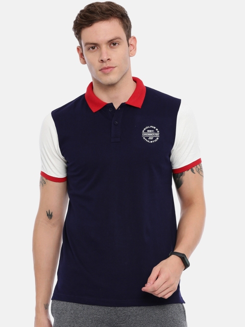 

Proline Men Navy Blue Solid Polo Collar T-shirt