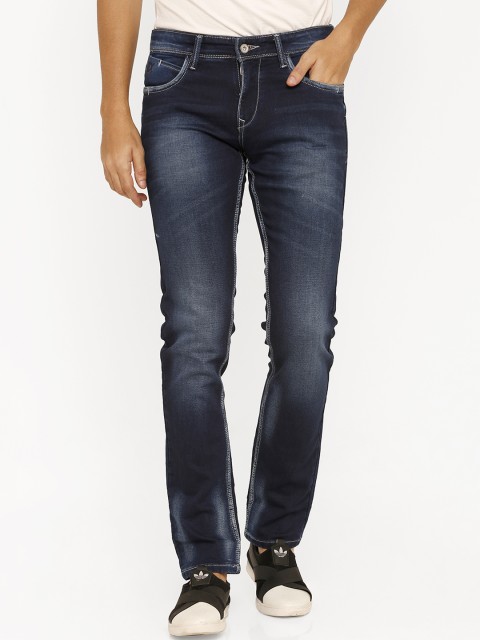 

Rex Straut Jeans Men Blue Tapered Fit Mid-Rise Clean Look Stretchable Jeans